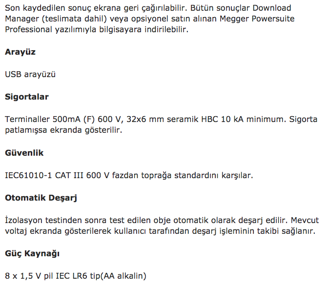 Megger MIT310A Analog İzolasyon Direnci Test Cihazı